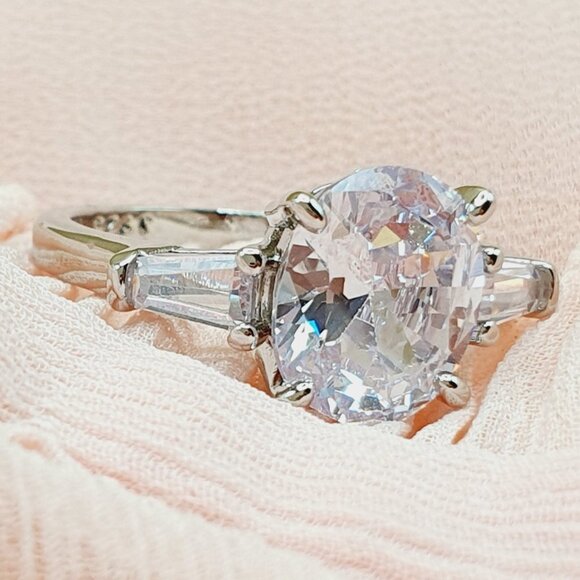 💍 Dainty Refine Crystal Pure Oval Fashion Rings for Women, INDN8369 - Picture 3 of 4